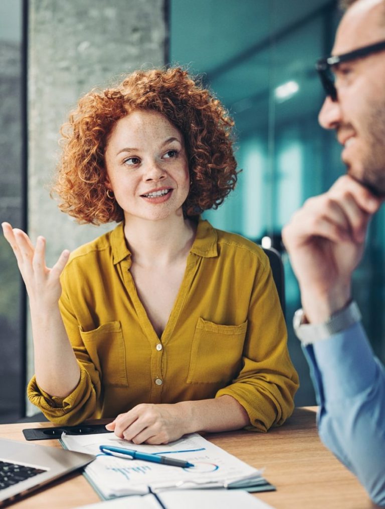 Female recruiter in a meeting